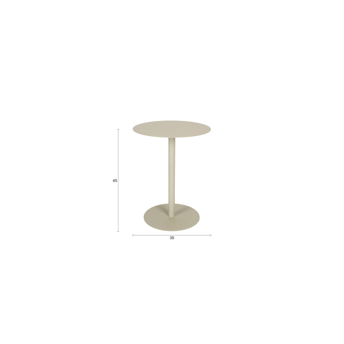 Zuiver Snow Bijzettafel Rond 35 cm Metaal Beige