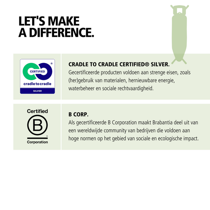 Brabantia Strijkplank B met Strijkijzerhouder - 124x38 cm