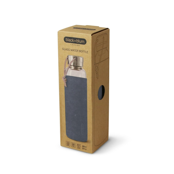 Black+Blum Glazen Waterfles - 600ml - Grijs
