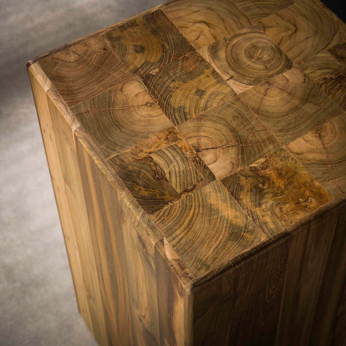 Giga Meubel - Bloemenzuil Bole 85cm Gerecycled Teakhout