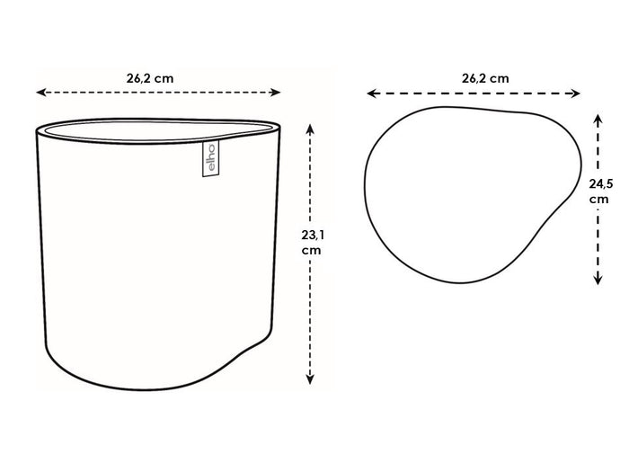 Elho Eden 25 - Linnen wit - L 26 x B  x H 23 cm - Binnen en Buiten - 100% gerecycled