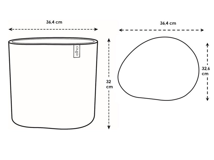 Elho Eden 35 - Linnen wit - L 36 x B  x H 32 cm - Binnen en Buiten - 100% gerecycled