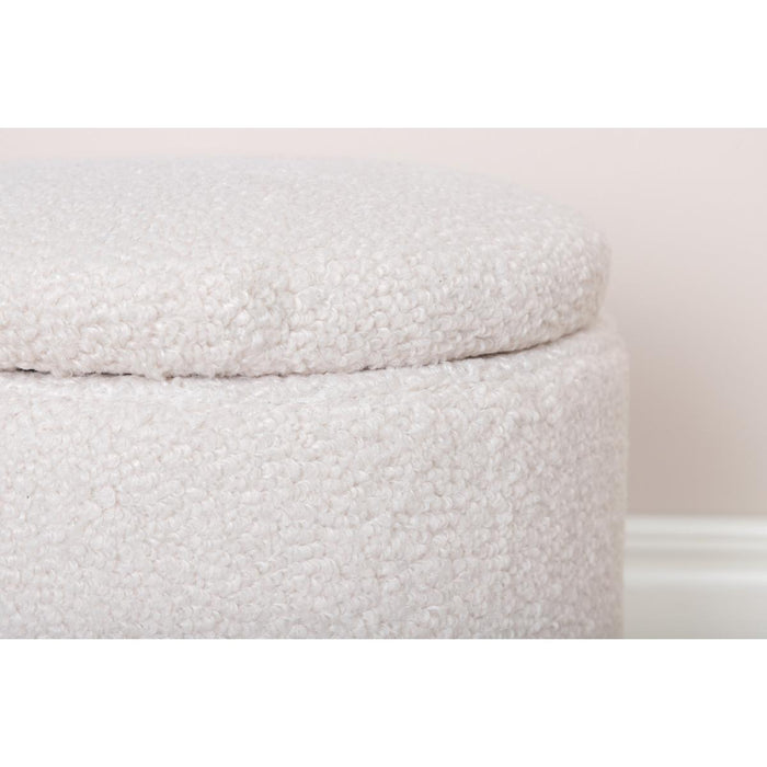 Svea - Zara poef - teddy - wit