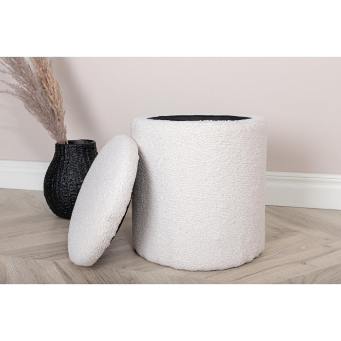 Svea - Zara poef - teddy - wit