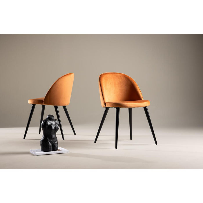 Svea - Zako eetkamerstoel - velvet - oranje