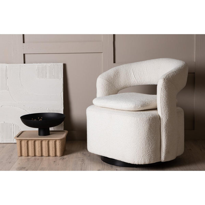 Svea - Teno draaibare fauteuil - boucle - wit