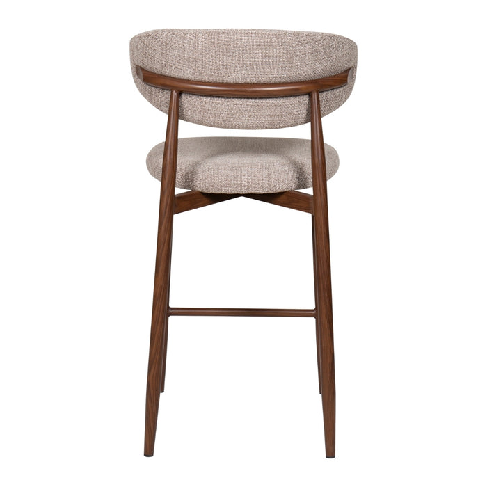 Giga Meubel - Barkruk Taupe - Stof|Metaal - Alexia