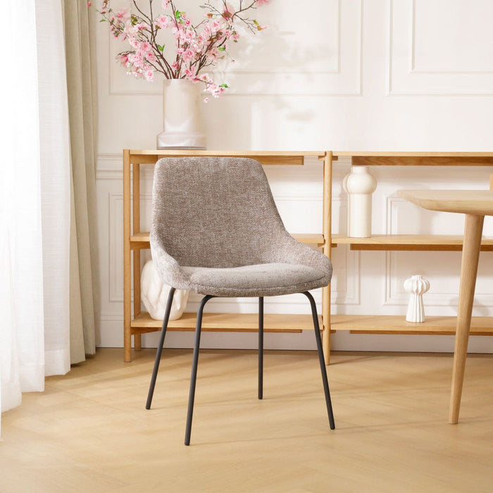 Nolon Nora-Isa Eetkamerstoel Bruin - Stof - Zwart Onderstel