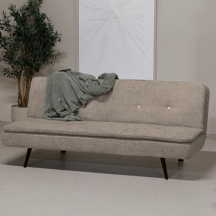 Giga Meubel - Slaapbank Taupe 180cm - Metaal & Stof - Bank Olive