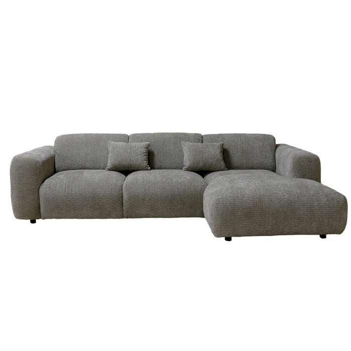 Giga Meubel - Chaise Longue Bank Taupe - Ottomane Rechts - Dijon