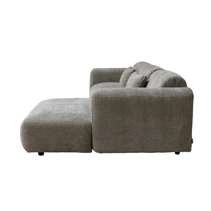 Giga Meubel - Chaise Longue Bank Taupe - Ottomane Rechts - Dijon