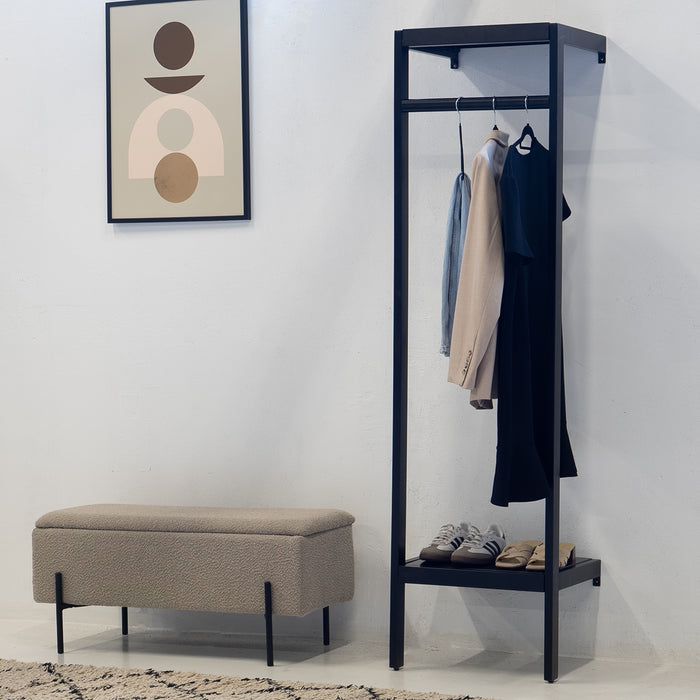 Giga Meubel - Kapstok Zwart Metaal - 50x40x185cm - Manoué