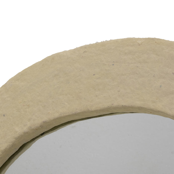 Giga Meubel - Spiegel Rond - Naturel Papier-Maché - 60x4x60cm - Paige