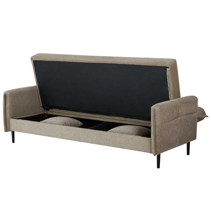 Giga Meubel - Slaapbank Taupe 200cm - Incl. Opbergruimte - Bank Torvi