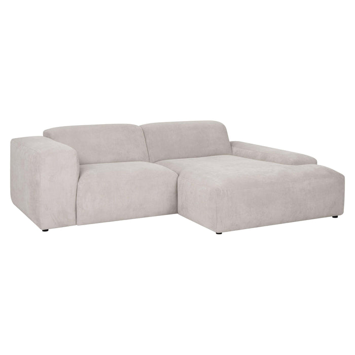 by fonQ Wonder 3-zits Hoekbank met Chaise Longue Rechts - Rib - Beige