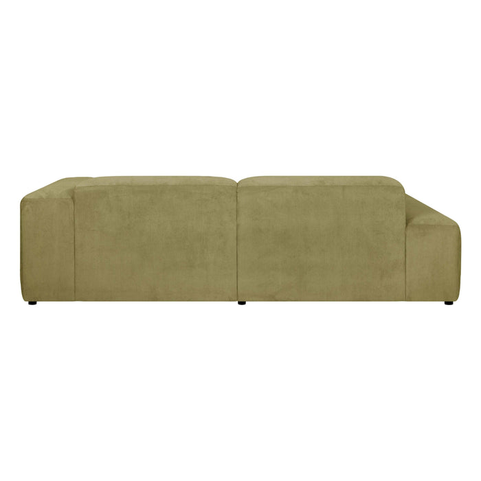 by fonQ Wonder 3-zits Hoekbank met Chaise Longue Links - Rib - Mosgroen