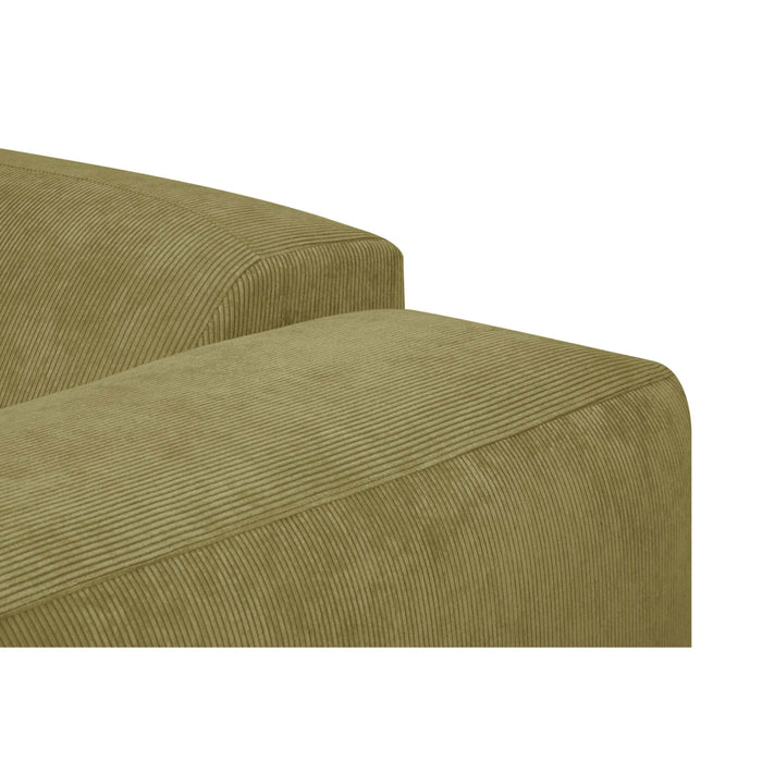by fonQ Wonder 3-zits Hoekbank met Chaise Longue Links - Rib - Mosgroen