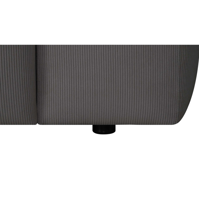 by fonQ Wonder 4-zits Hoekbank met Chaise Longue Links XL - Rib - Antraciet