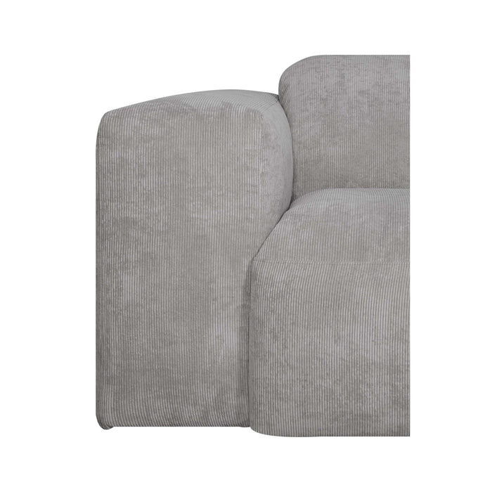 by fonQ Wonder 3-zits Hoekbank met Chaise Longue XL Rechts - Rib - Grijs