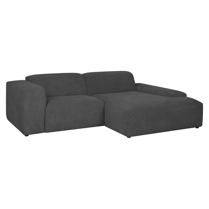 by fonQ Wonder 3-zits Hoekbank met Chaise Longue Rechts - Rib - Antraciet