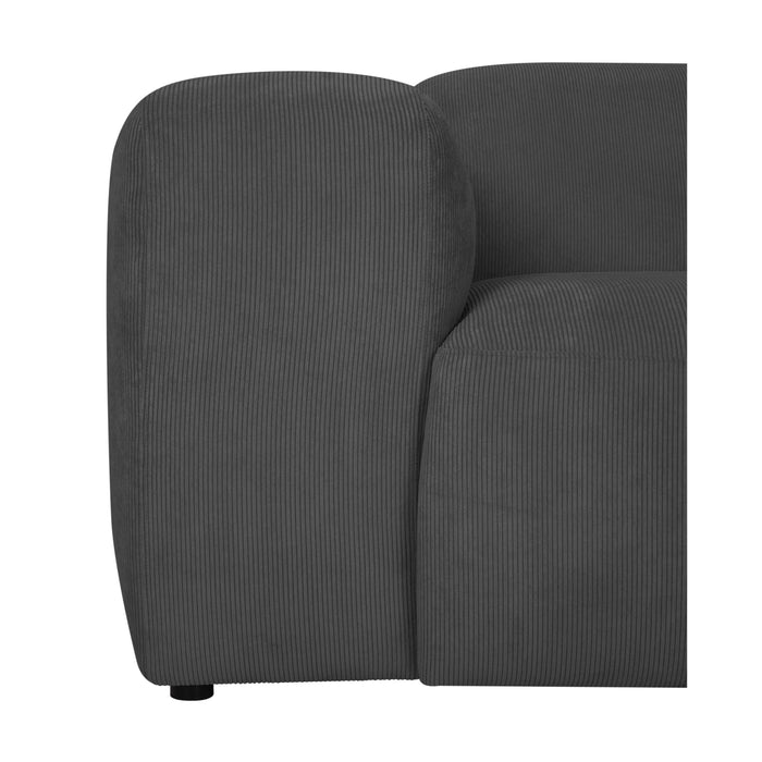 by fonQ Wonder 3-zits Hoekbank met Chaise Longue Rechts - Rib - Antraciet