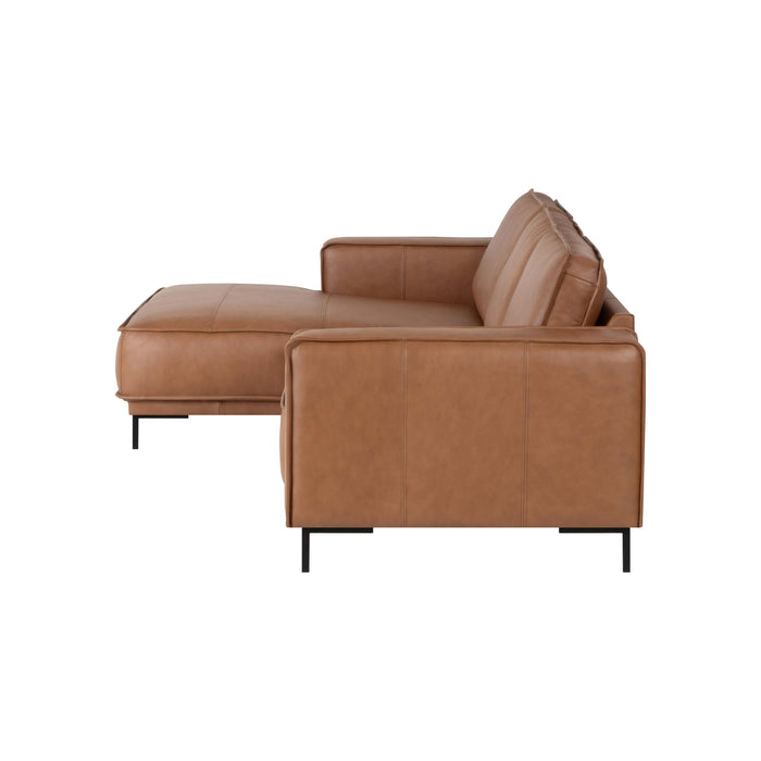 by fonQ Brisk Hoekbank met Chaise Longue Links - Buffelleer - Cognac