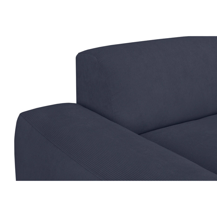 by fonQ Wonder 5-zits Hoekbank met Chaise Longue Links XL - Rib - Navy