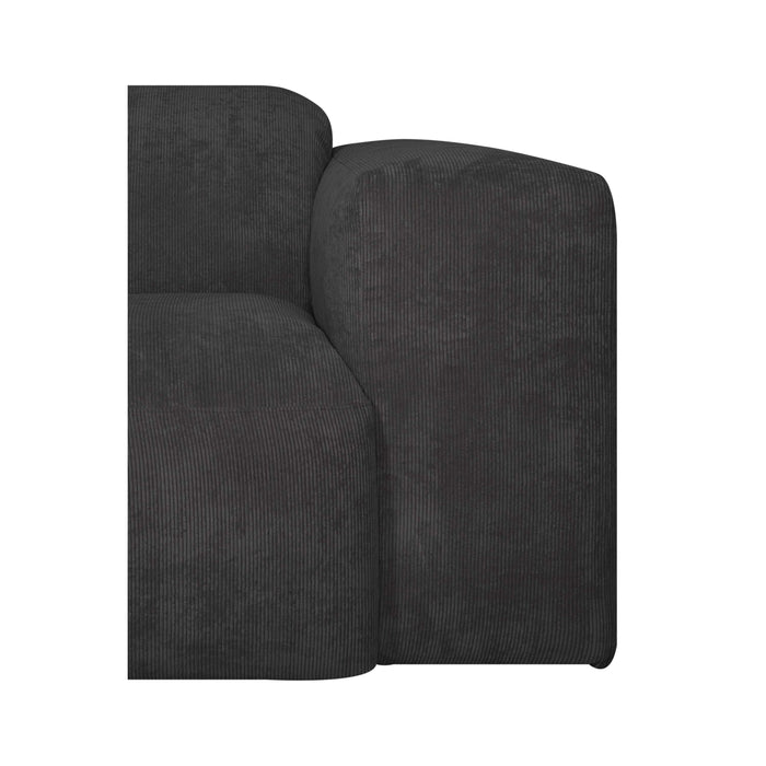 by fonQ Wonder 5-zits Hoekbank met Chaise Longue Links - Rib - Antraciet