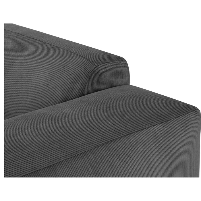 by fonQ Wonder 5-zits Hoekbank Rechts - Open Eind - Rib - Antraciet