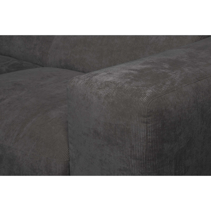 by fonQ Wonder 5-zits Hoekbank met Chaise Longue Links - Rib - Antraciet