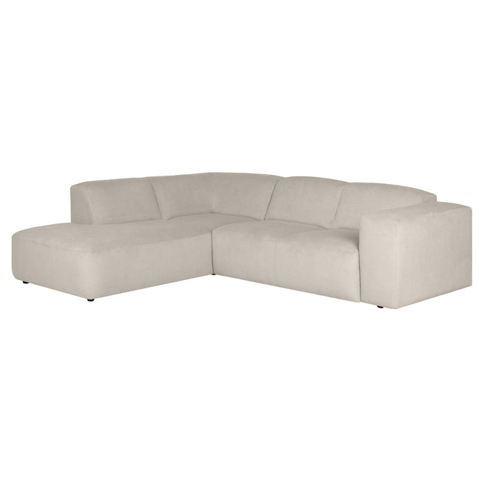 by fonQ Wonder 4-zits Hoekbank Links - Open Eind - Rib - Crème