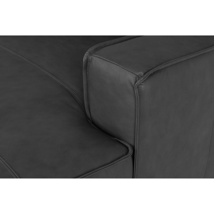 by fonQ Brisk Hoekbank met Chaise Longue Rechts - Buffelleer - Zwart