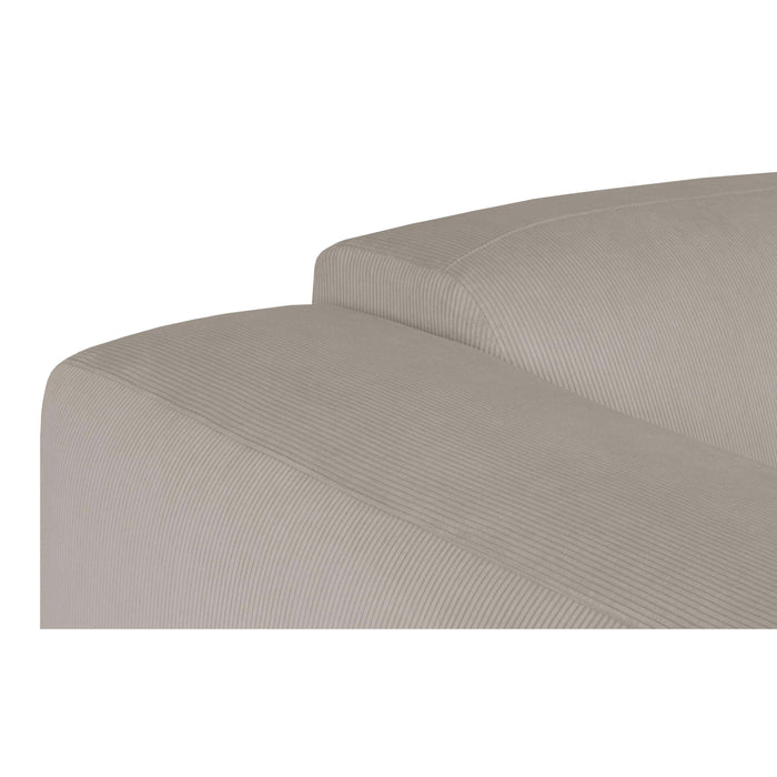 by fonQ Wonder 4-zits Hoekbank Rechts - Open Eind - Rib - Beige