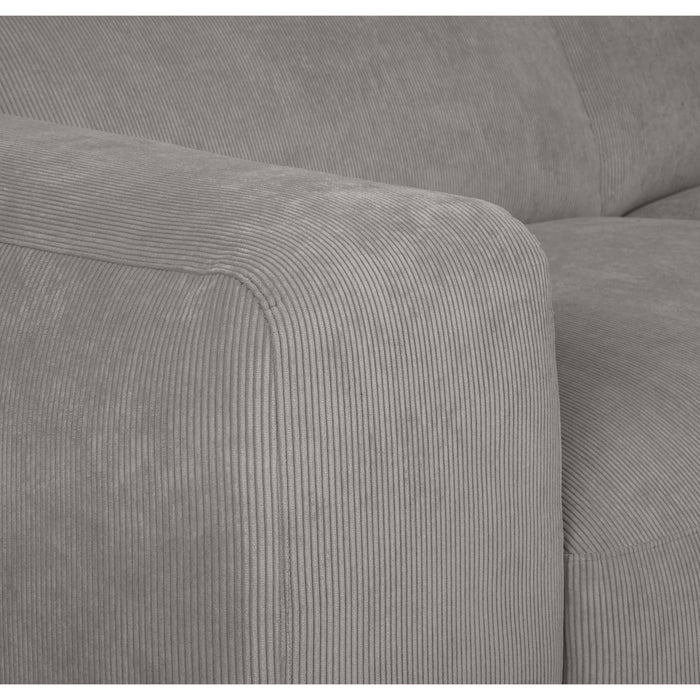 by fonQ Wonder 5-zits Hoekbank Links - Open Eind - Rib  - Grijs