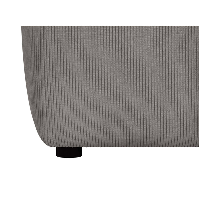 by fonQ Wonder 5-zits Hoekbank Links - Open Eind - Rib  - Grijs