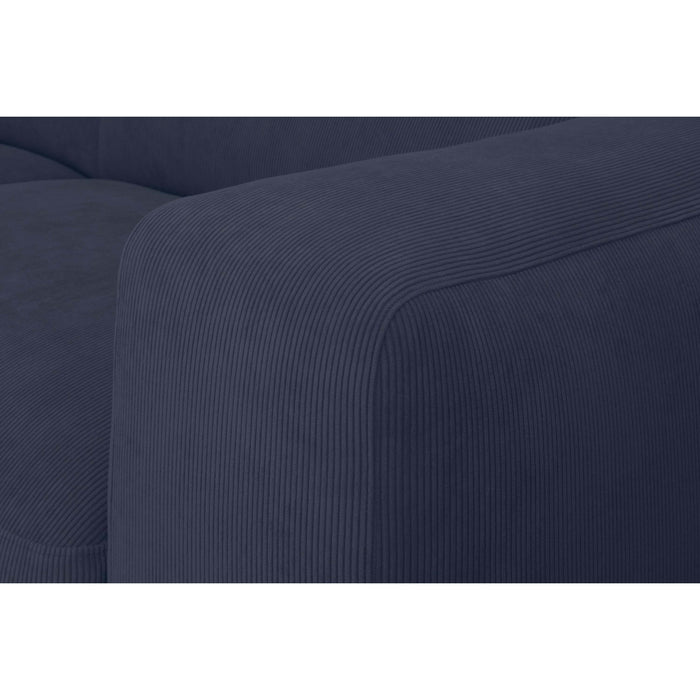 by fonQ Wonder 5-zits Hoekbank Rechts - Open Eind - Rib - Navy