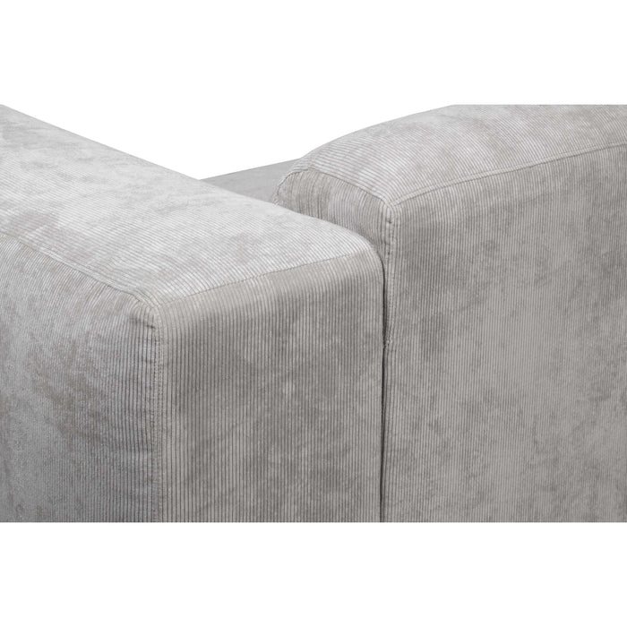 by fonQ Wonder 3-zits Hoekbank met Chaise Longue XL Links - Rib  - Grijs