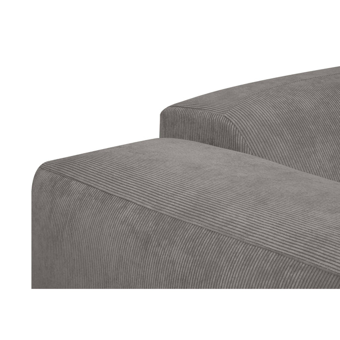 by fonQ Wonder 3-zits Hoekbank met Chaise Longue Rechts - Rib - Grijs