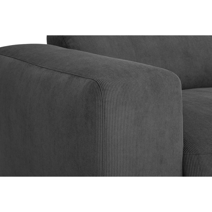 by fonQ Wonder 5-zits Hoekbank Links - Open Eind - Rib - Antraciet