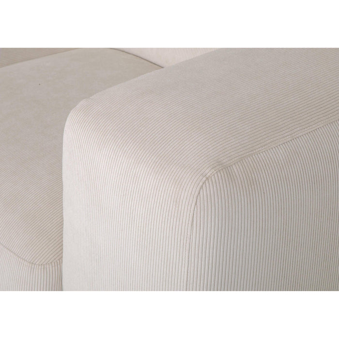 by fonQ Wonder 4-zits Hoekbank met Chaise Longue Links XL - Rib - Crème