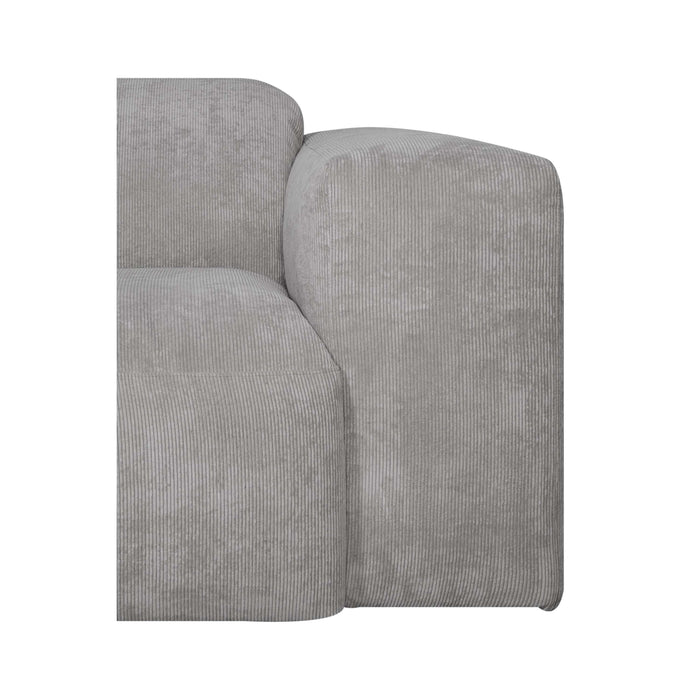 by fonQ Wonder 5-zits Hoekbank met Chaise Longue Links XL - Rib - Grijs