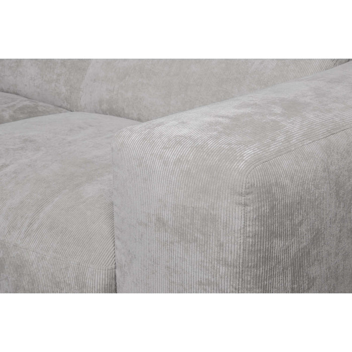 by fonQ Wonder 5-zits Hoekbank met Chaise Longue Links XL - Rib - Grijs