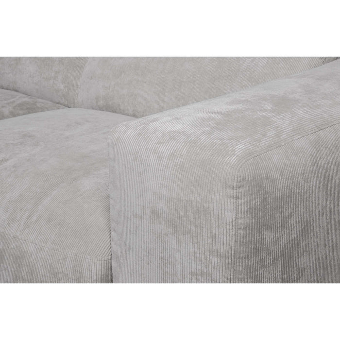by fonQ Wonder 5-zits Hoekbank met Chaise Longue Links - Rib - Grijs