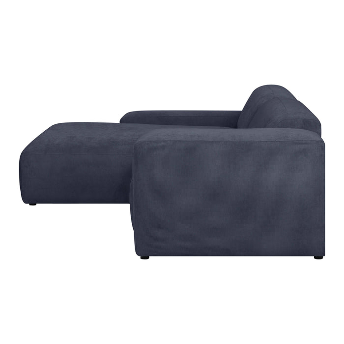 by fonQ Wonder 3-zits Hoekbank met Chaise Longue XL Links - Rib - Navy