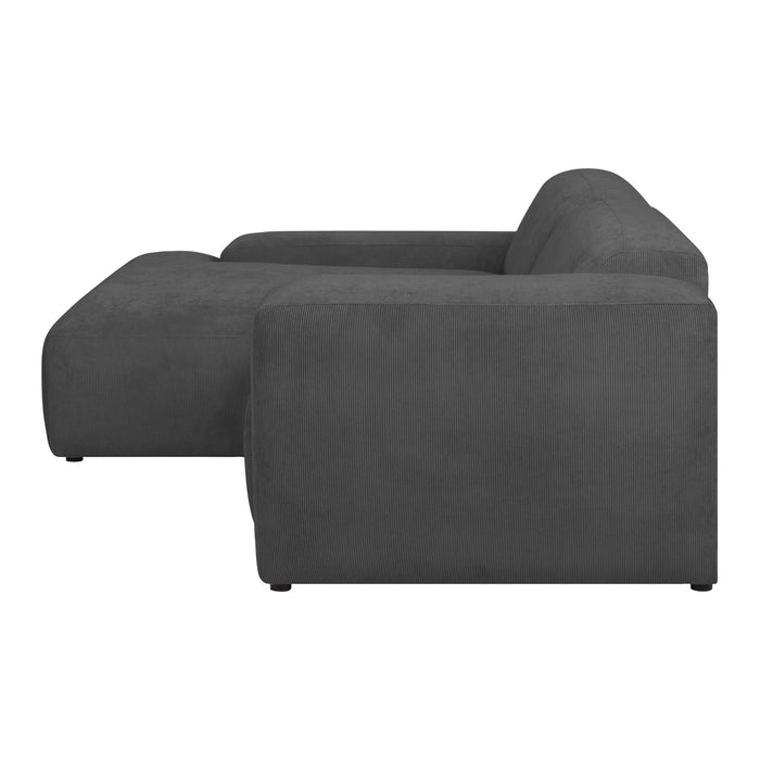 by fonQ Wonder 3-zits Hoekbank met Chaise Longue Links - Rib - Antraciet