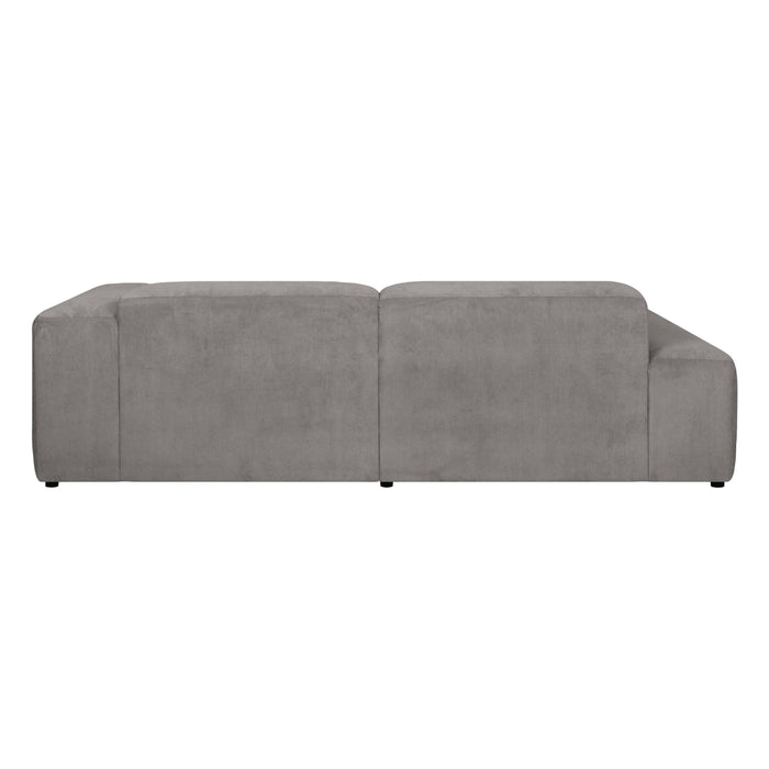 by fonQ Wonder 3-zits Hoekbank met Chaise Longue Links - Rib - Grijs