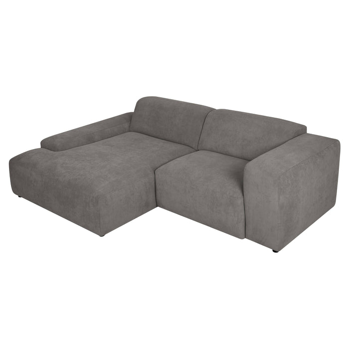 by fonQ Wonder 3-zits Hoekbank met Chaise Longue Links - Rib - Grijs