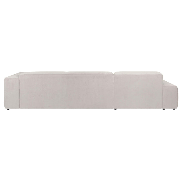 by fonQ Wonder 5-zits Hoekbank met Chaise Longue Links - Rib - Zand