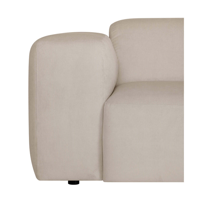 by fonQ Wonder 3-zits Hoekbank met Chaise Longue XL Links - Rib - Beige
