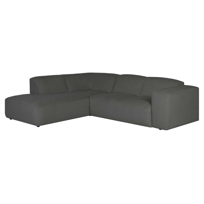 by fonQ Wonder 4-zits Hoekbank Links - Open Eind - Rib - Antraciet